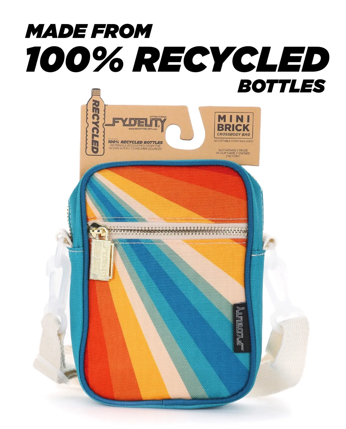 Mini Crossbody Brick Bag - Retro Rainbow