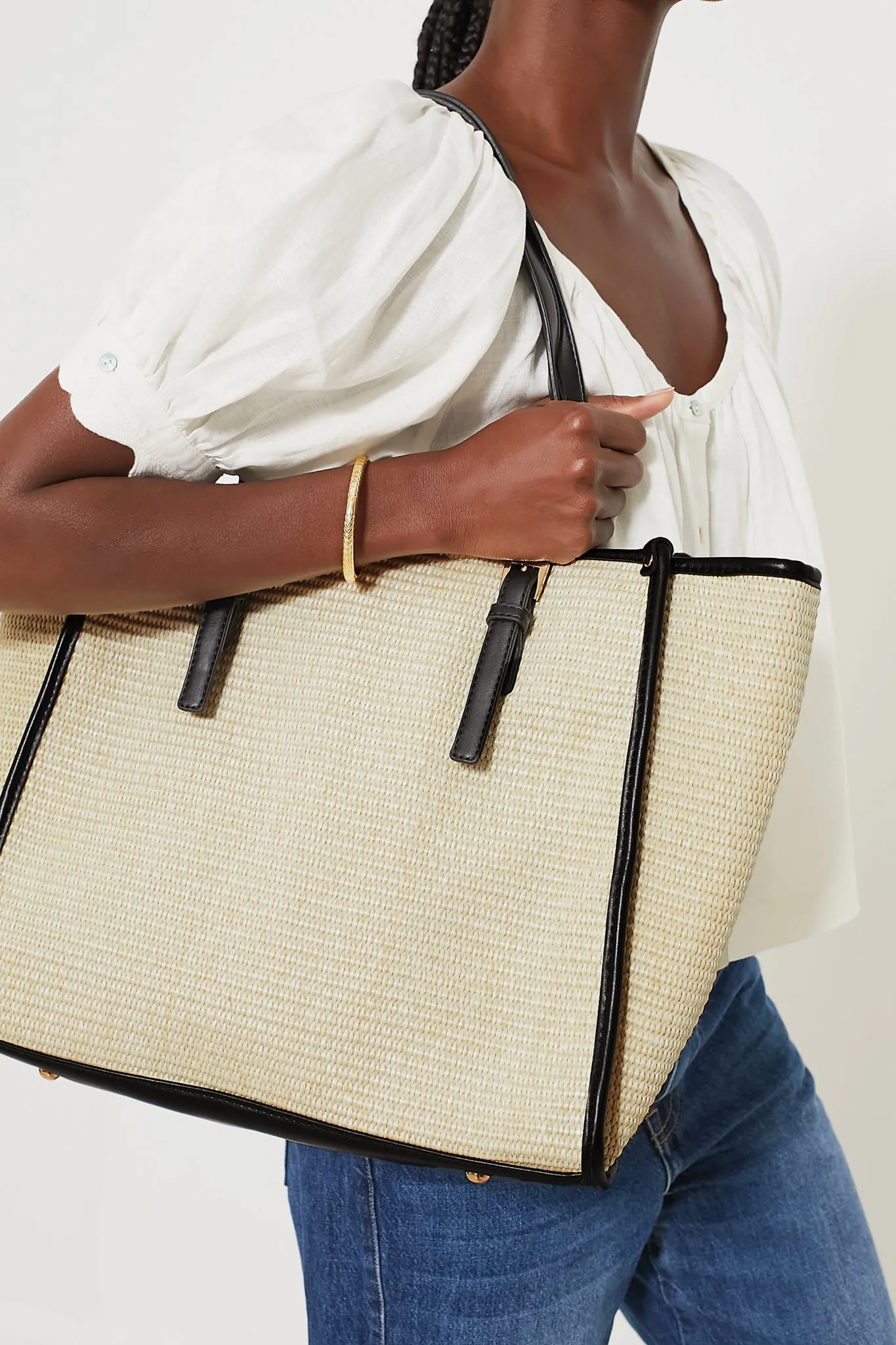 Natural Black Brixley Tote