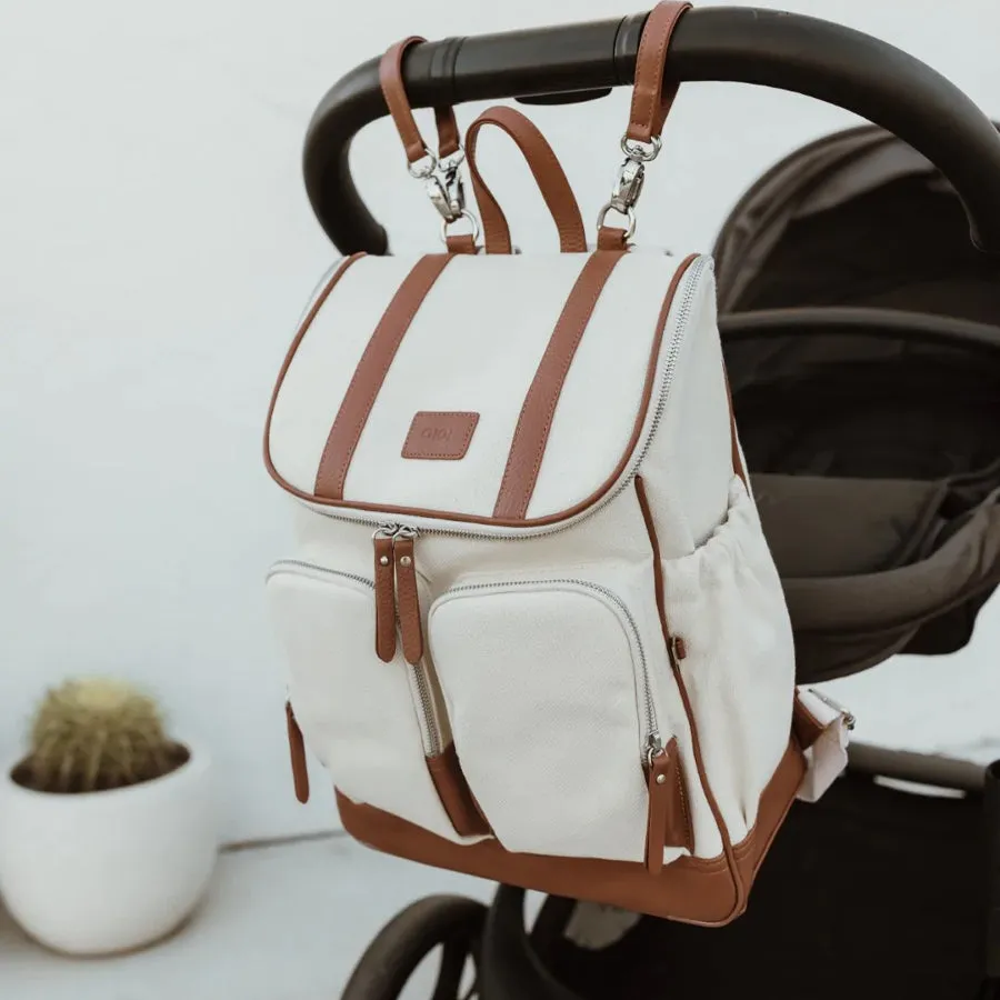 OiOi Nappy Backpack - Canvas/Terracotta