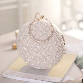 Pearl Evening Bag: Elegant Handheld with Diamond Accents