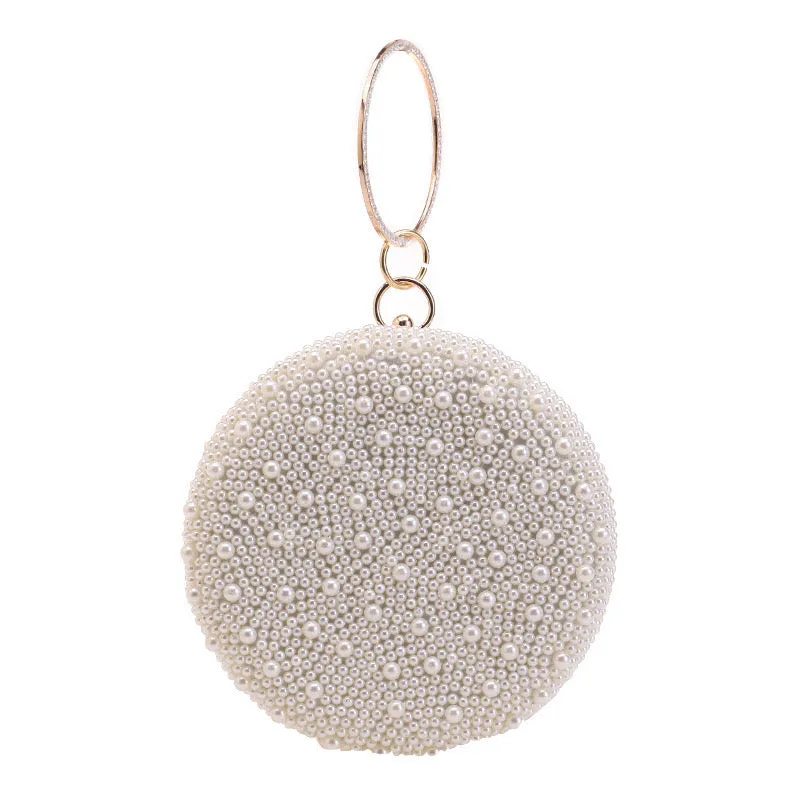 Pearl Evening Bag: Elegant Handheld with Diamond Accents