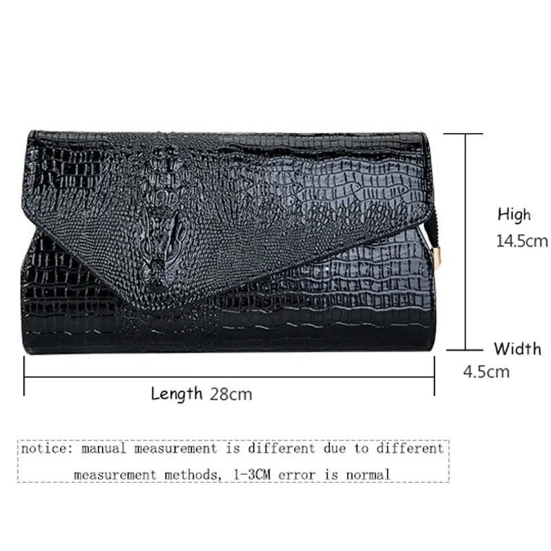 Pu New Crocodile Pattern Envelope Style Shoulder Bag For Women