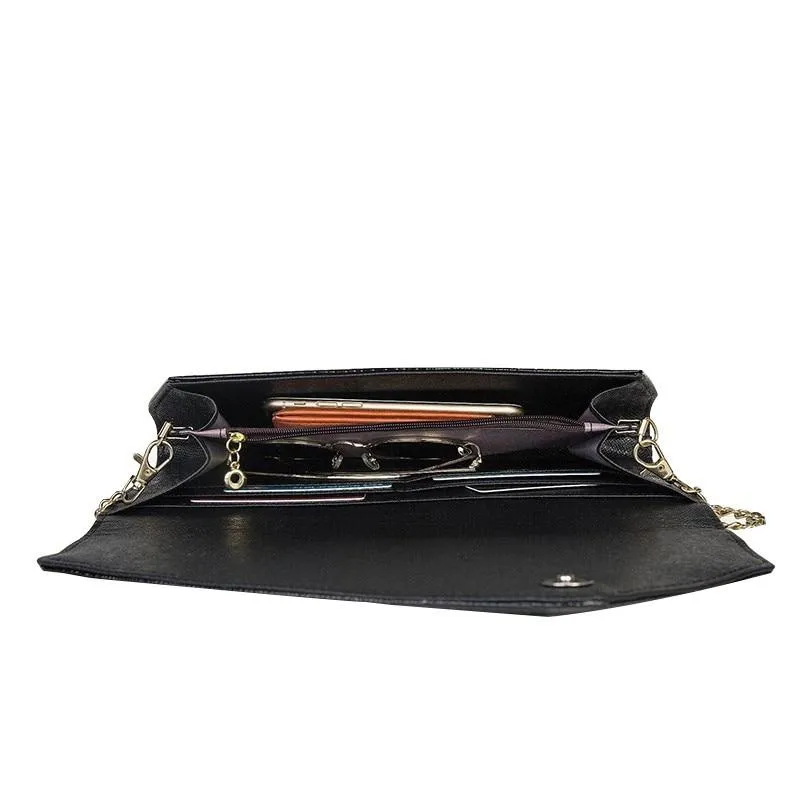 Pu New Crocodile Pattern Envelope Style Shoulder Bag For Women