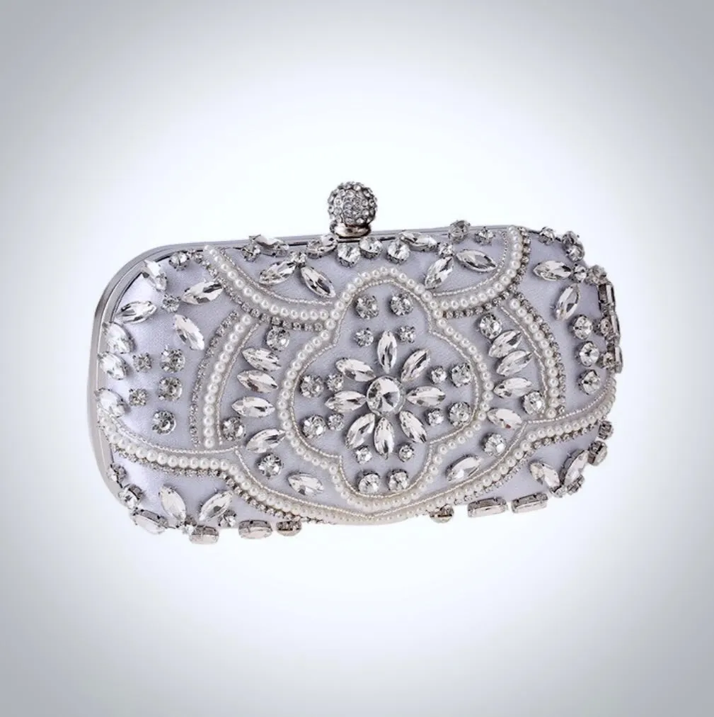 "Flavia" - Silver Bridal Handbag Clutch
