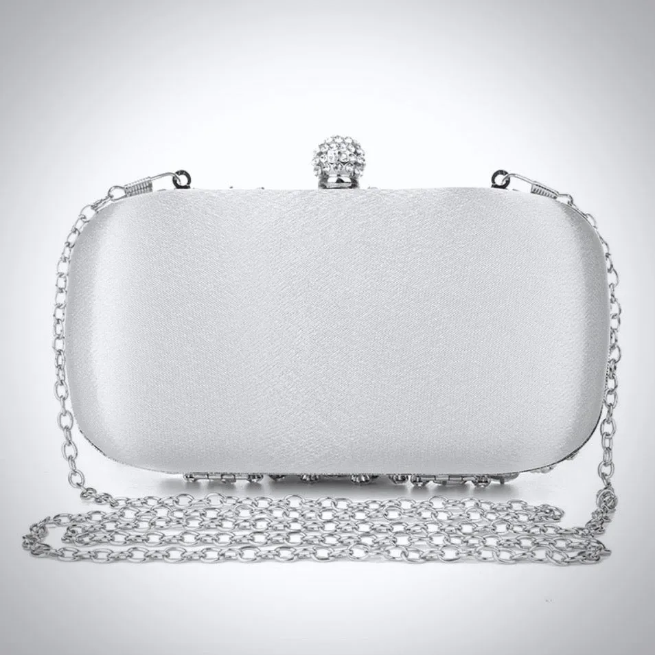 "Flavia" - Silver Bridal Handbag Clutch