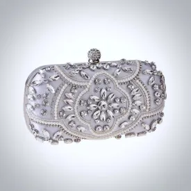 "Flavia" - Silver Bridal Handbag Clutch
