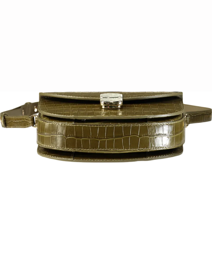 Sezane Green Claude Pistachio Croc Bag