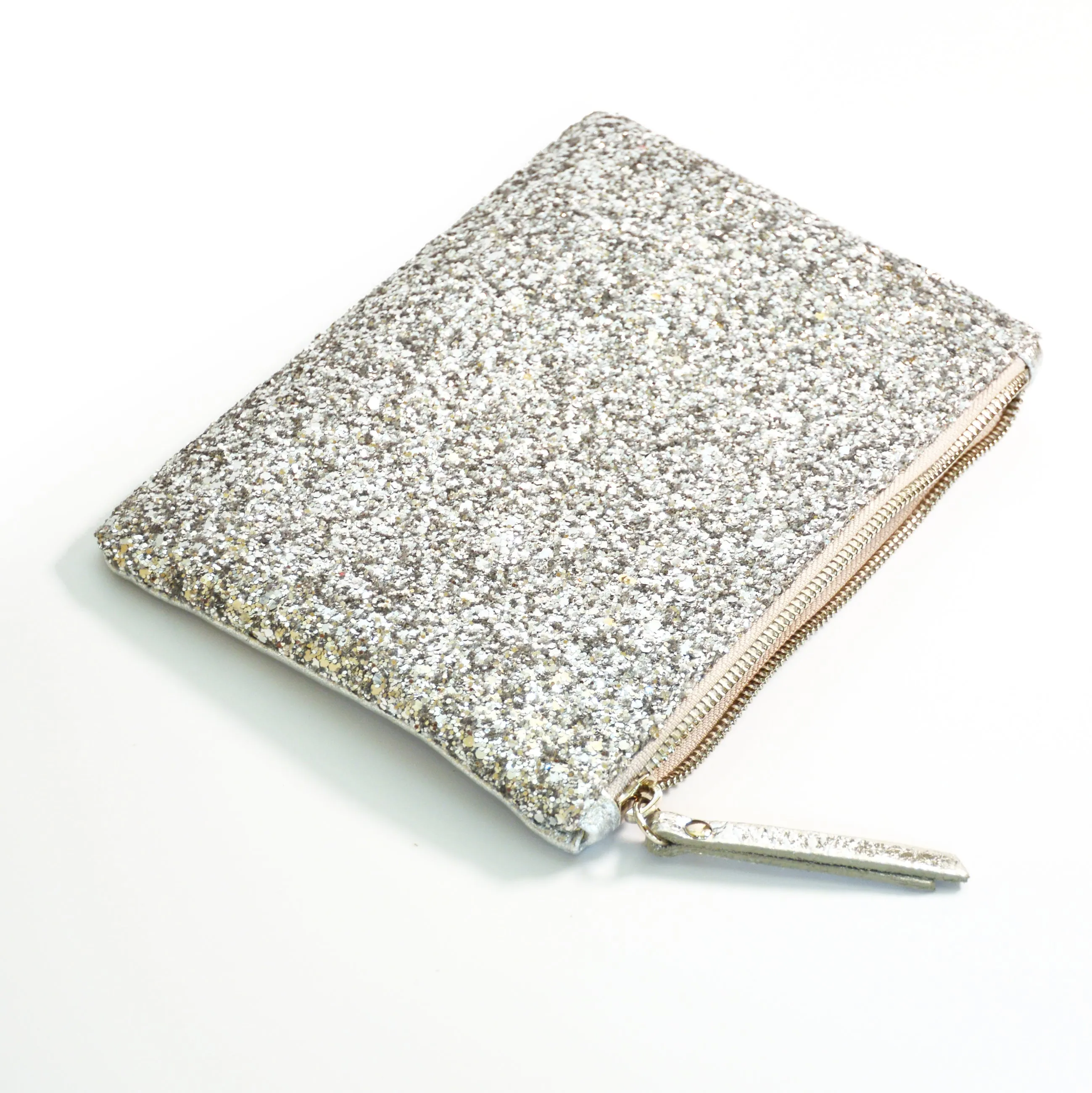 Silver Glitter mini clutch bag