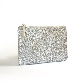 Silver Glitter mini clutch bag
