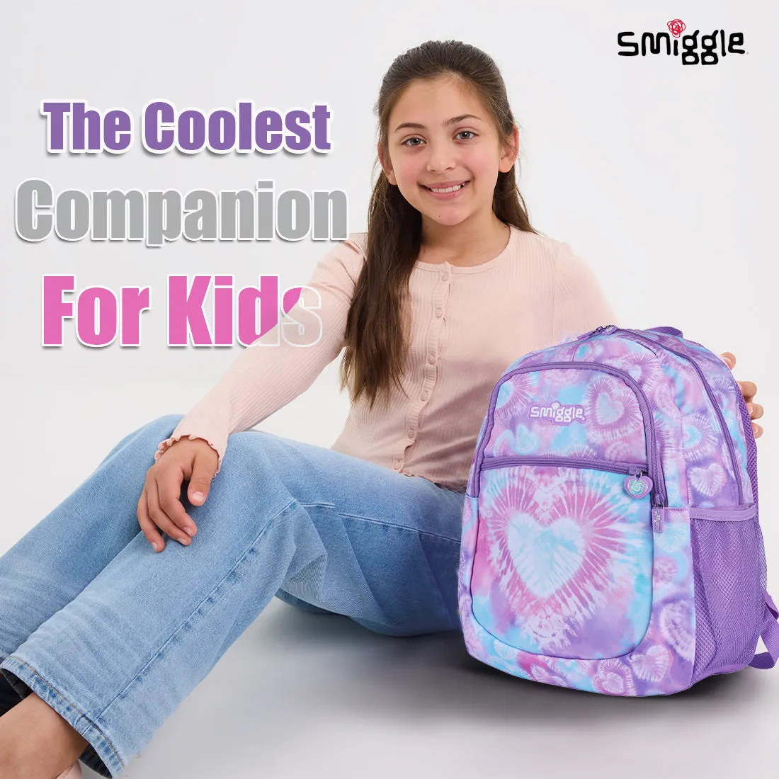 Smiggle I Heart Smiggle Classic Backpack Lilac, 3Y 