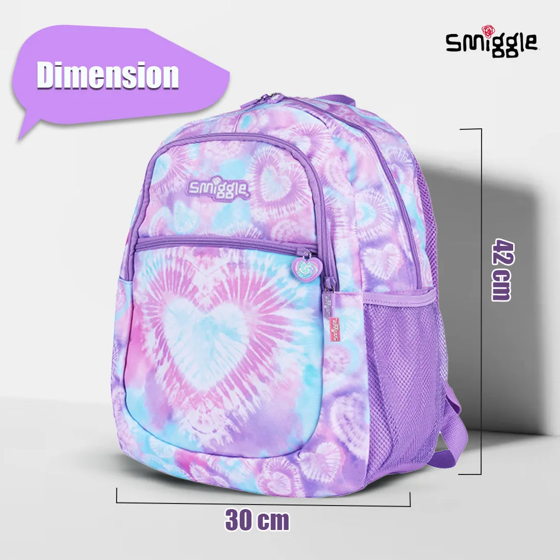 Smiggle I Heart Smiggle Classic Backpack Lilac, 3Y 