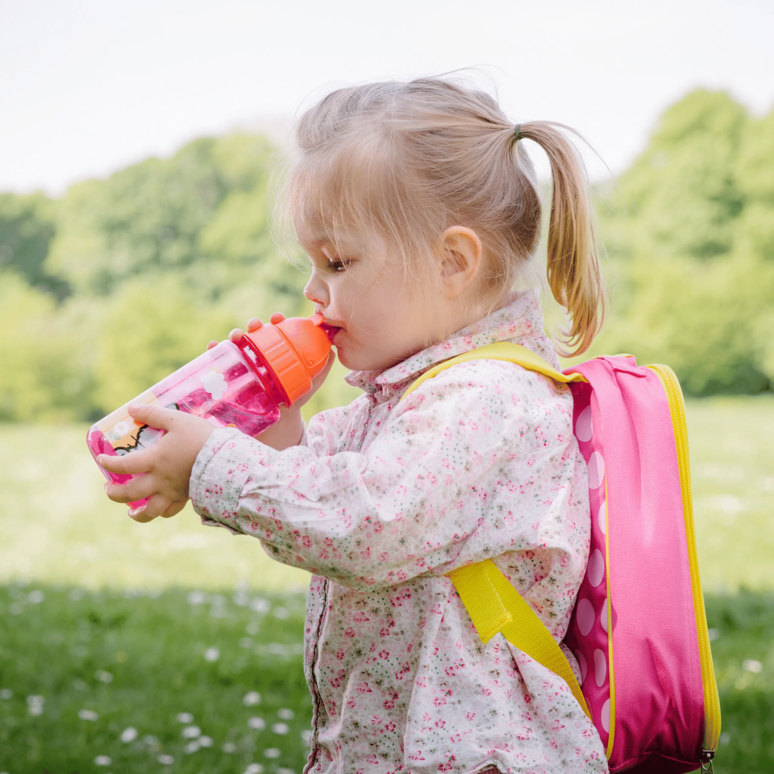 TUM TUM Flip Kids Water Bottle, 400ml, Bluebell