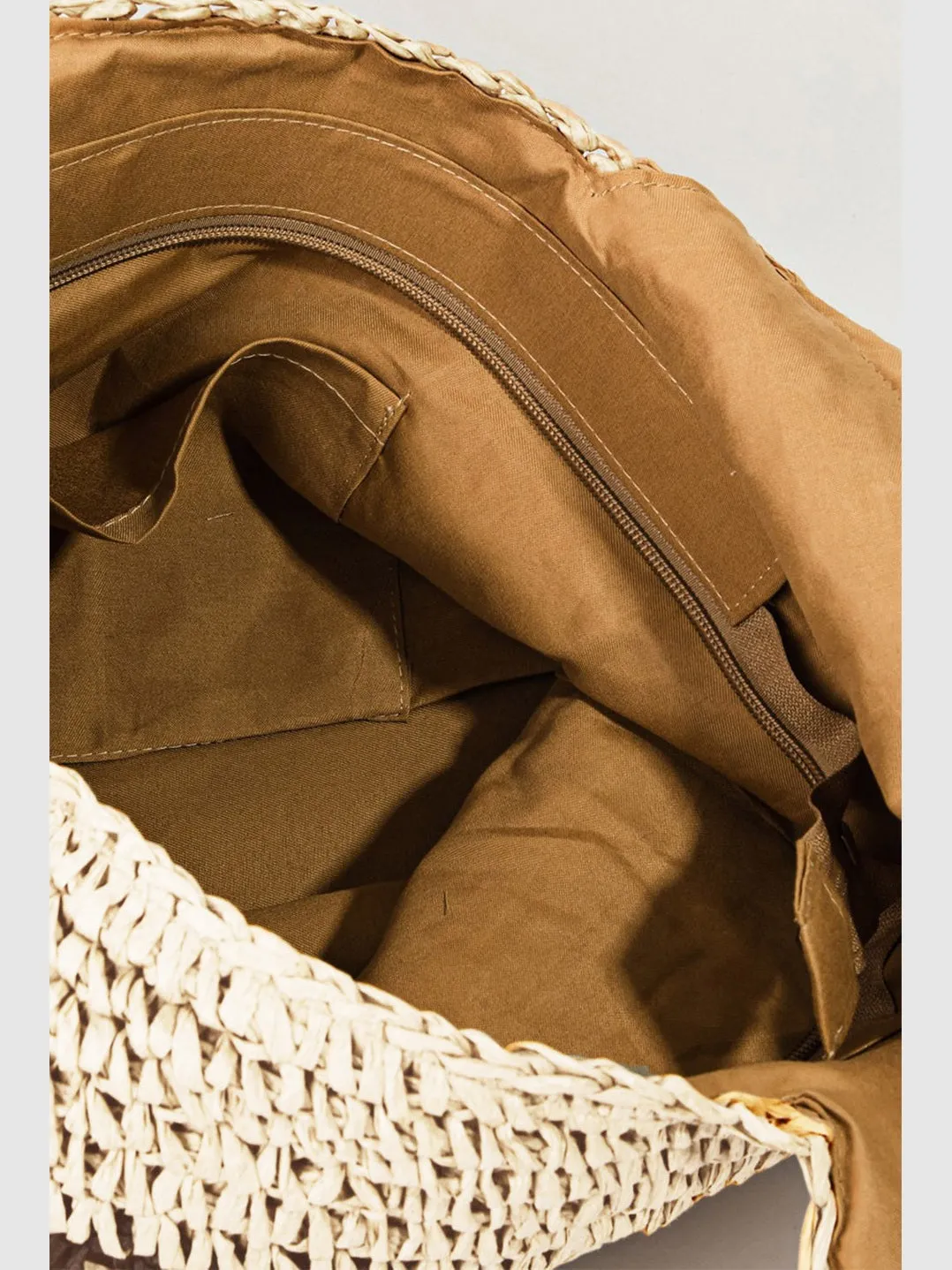 Women Fame Striped Straw Braided Tote Bag