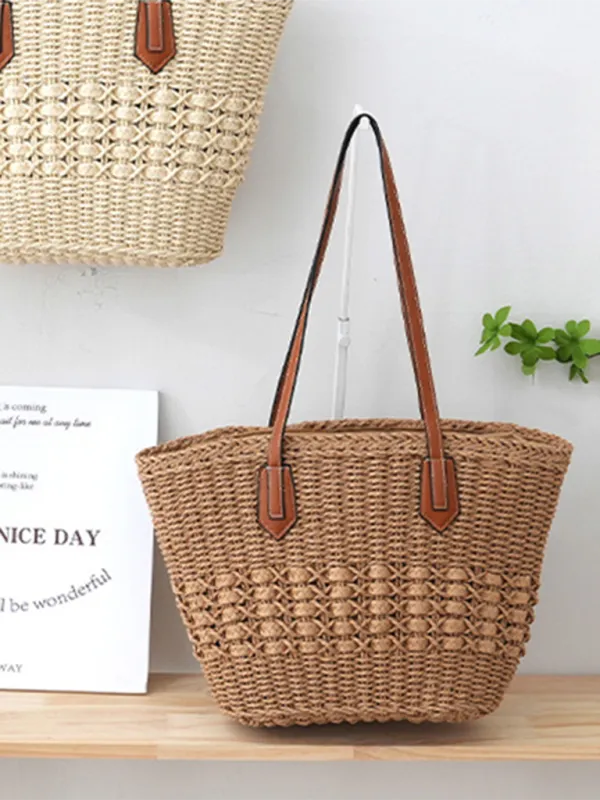 Women's Straw Beach Bag - Ideal for Summer Adventures