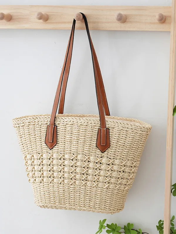 Women's Straw Beach Bag - Ideal for Summer Adventures