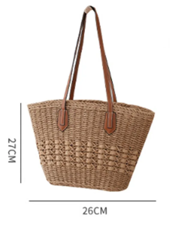 Women's Straw Beach Bag - Ideal for Summer Adventures