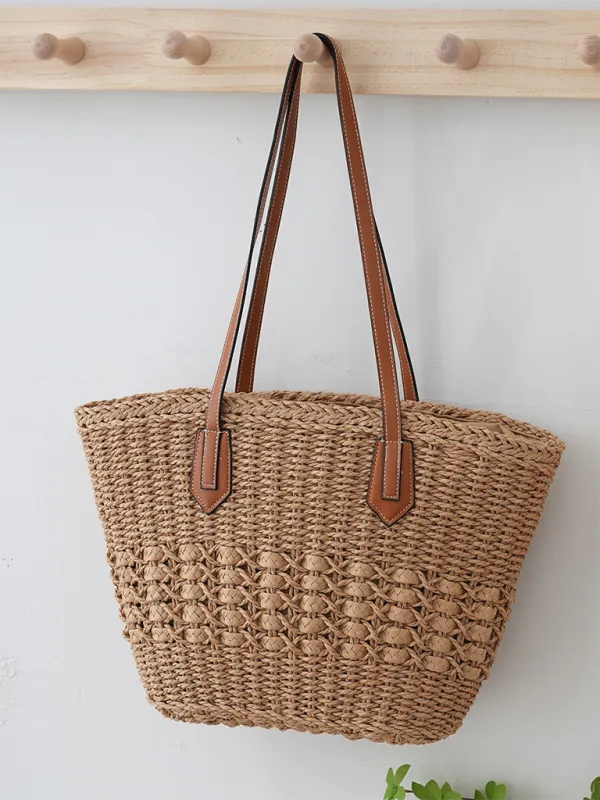 Women's Straw Beach Bag - Ideal for Summer Adventures