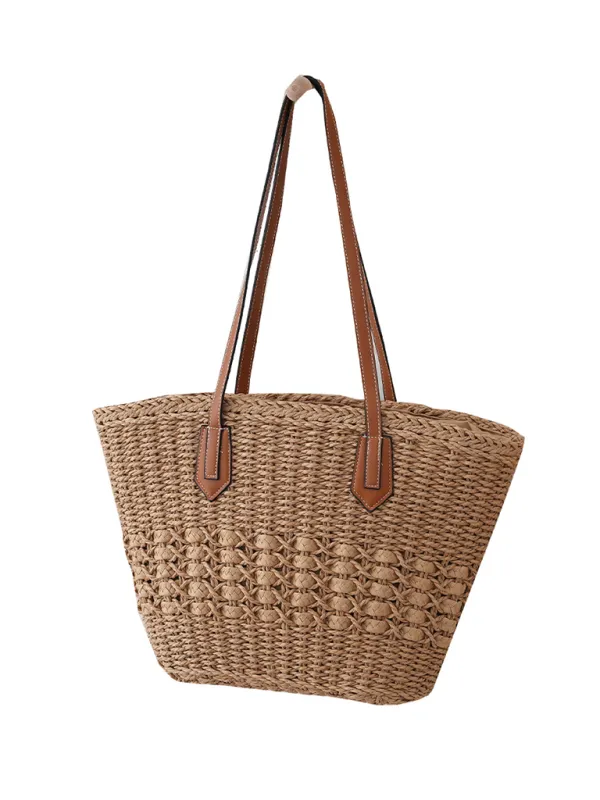 Women's Straw Beach Bag - Ideal for Summer Adventures